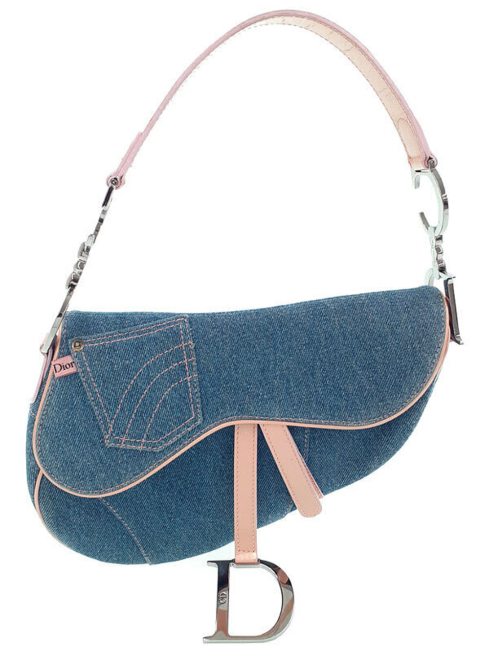 Christian Dior Blue Denim Leather Jeans Saddle Bag John Galliano